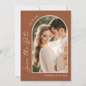 Save The Date Photo Simple Elegant Mariage en terre cuite (Devant)