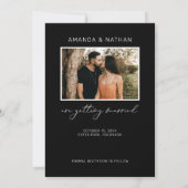 Save The Date Photo simple élégante Mariage noir et blanc (Dos)