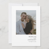 Save The Date Photo simple en noir et blanc Enregistrer la date (Dos)