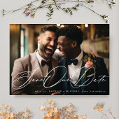 Save The Date Photo simple en noir et blanc moderne Le Mariage