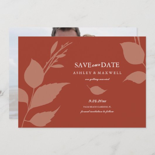 Save The Date Photo simple en terre cuite (Devant / Derrière)
