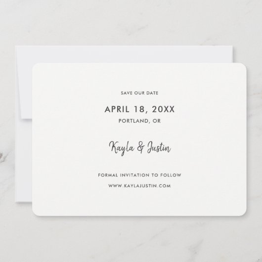 Save The Date Photo simple Enregistrer la date Mariage Inviter M (Dos)