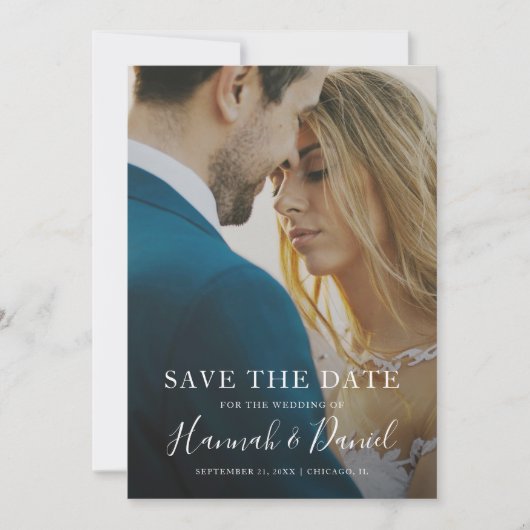 Save The Date Photo simple Enregistrer la date Mariage Inviter M (Devant)
