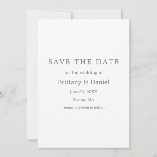 Save The Date Photo simple et moderne (Dos)