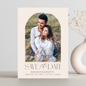 Save The Date Photo simple et moderne Arc de crème