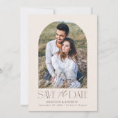 Save The Date Photo simple et moderne Arc de crème (Devant)