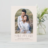 Save The Date Photo simple et moderne Arc de crème (Debout devant)