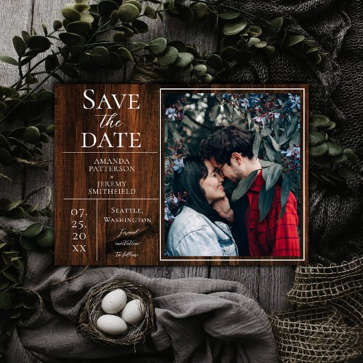 Save The Date Photo simple et rustique Enregistrer la date
