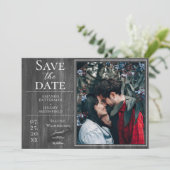 Save The Date Photo simple et rustique | Gris Enregistrer la dat (Debout devant)