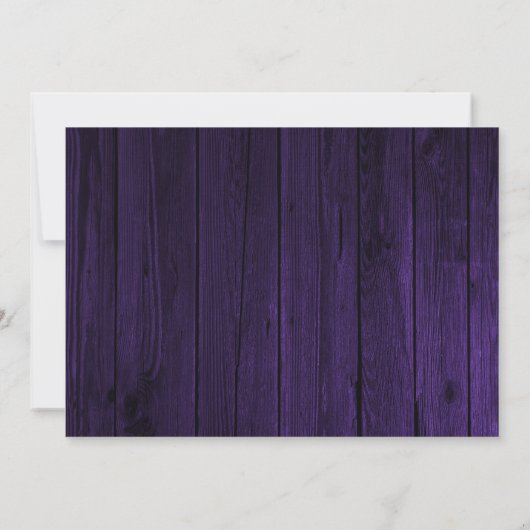 Save The Date Photo simple et rustique | Purple Enregistrer la d (Dos)
