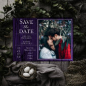 Save The Date Photo simple et rustique | Purple Enregistrer la d