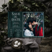 Save The Date Photo simple et rustique | Turquoise Enregistrer l