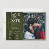 Save The Date Photo simple et rustique | Vert Enregistrer la dat (Devant)