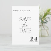 Save The Date Photo simple et tendance en noir et blanc (Debout devant)