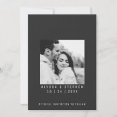 Save The Date Photo simple et tendance en noir et blanc (Dos)