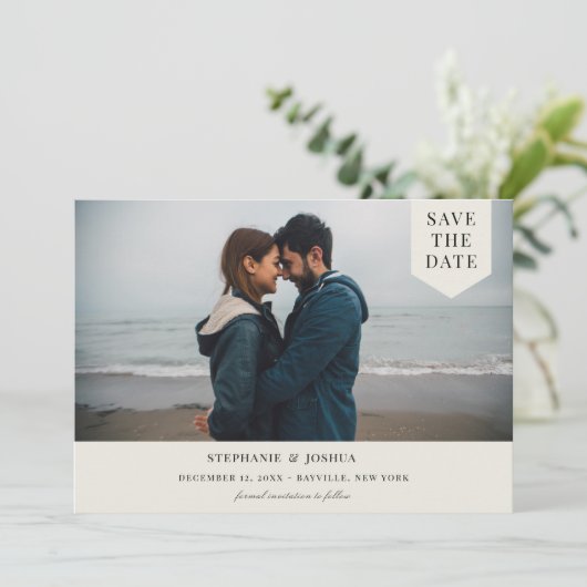 Save The Date Photo simple étiquetée (Debout devant)