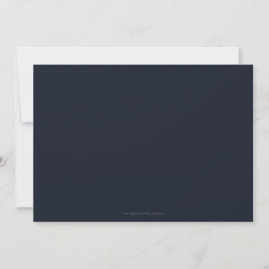 Save The Date Photo simple manuscrite de Navy Blue (Dos)