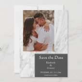 Save The Date Photo simple marbré gris (Devant)