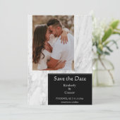 Save The Date Photo simple marbré noir (Debout devant)