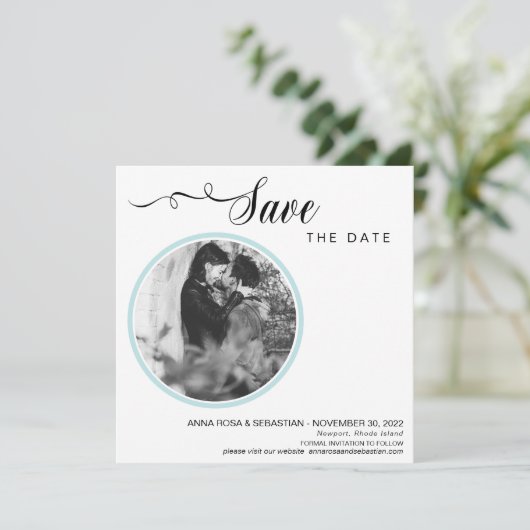 Save The Date *~* PHOTO Simple Mariage Minimal Enregistrer La Da (Debout devant)