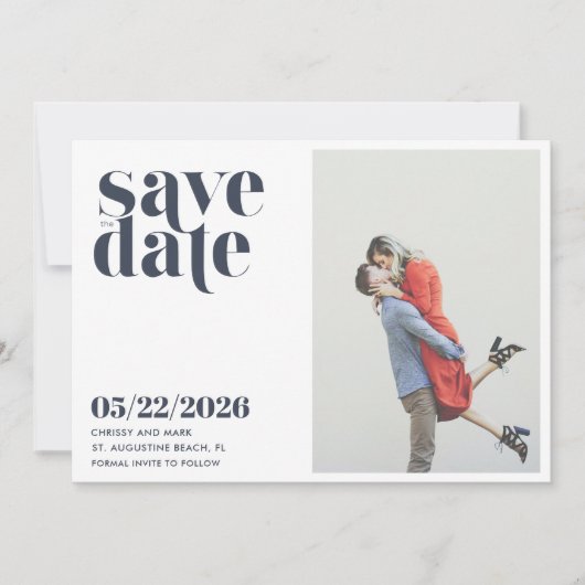 Save The Date Photo simple Mariage moderne Enregistrer la date (Devant)