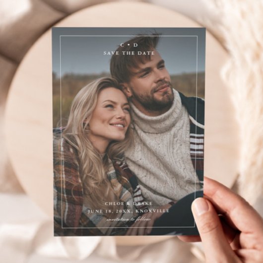 Save The Date Photo simple Mariage noir et blanc