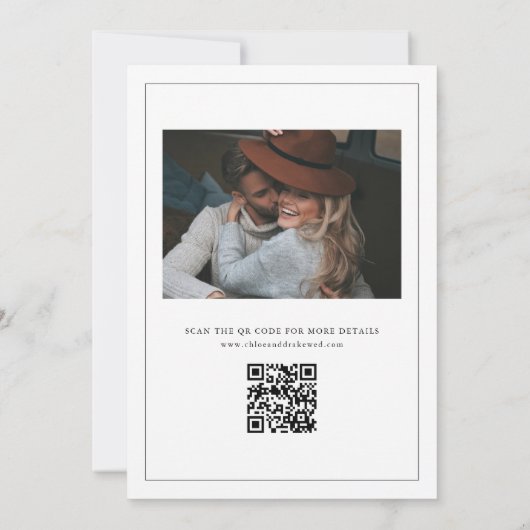 Save The Date Photo simple Mariage noir et blanc (Dos)