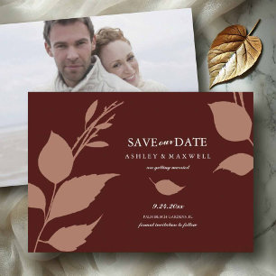 Save The Date Photo simple Maroon et Terracotta
