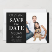 Save The Date Photo simple moderne en noir et blanc (Devant)