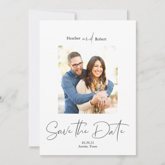 Save The Date Photo simple moderne Enregistrer la date (Devant)