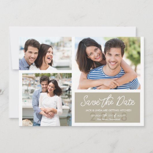 Save The Date Photo simple moderne Enregistrer les dates à Ecru (Devant)
