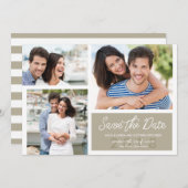 Save The Date Photo simple moderne Enregistrer les dates à Ecru (Devant / Derrière)