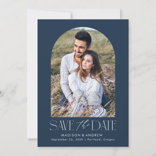 Save The Date Photo simple moderne Marine Arch (Devant)