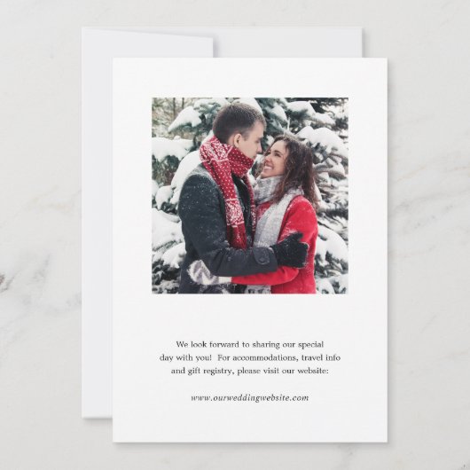 Save The Date Photo simple noir et blanc Mariage élégant (Dos)