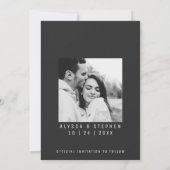 Save The Date Photo simple noir et blanc tendance (Dos)