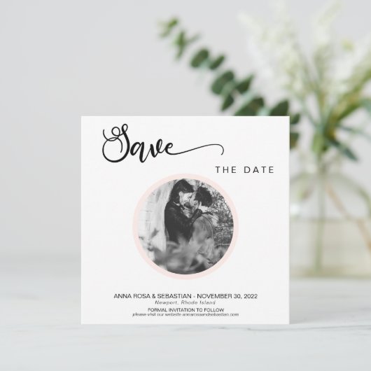 Save The Date *~* PHOTO Simple Pêche Boho Mariage Enregistrer La (Debout devant)