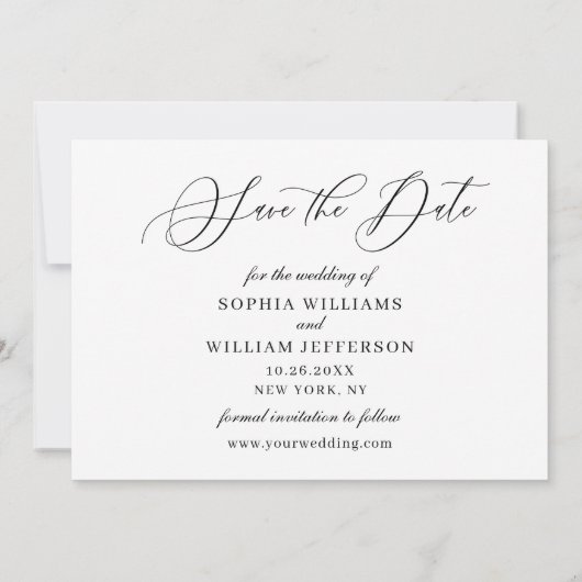 Save The Date PHOTO Simplement Élégante De Mariage (Dos)
