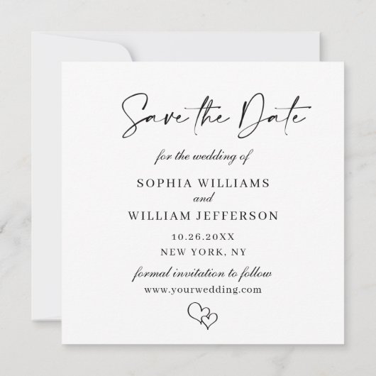 Save The Date Photo Simplement Élégante Simple Moderne Élégant M (Dos)