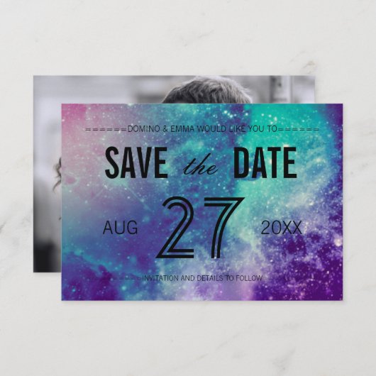 Save The Date Photo Smokey Galaxy Enregistrer la date (Devant / Derrière)