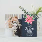 Save The Date Photo Soft Winter Berry Mariage de Noël (Debout devant)