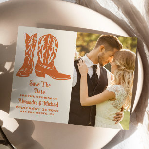 Save The Date Photo Southwestern Country Ranch Western Mariage