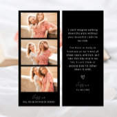 Save The Date Photo Strip 3 Pictures Bridesmaid Proposal Card