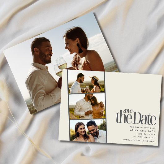 Save The Date Photo Strip Modern Wedding Enregistrer la date