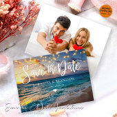 Save The Date Photo Summer Sunset Plage tropicale Mariage