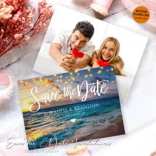 Save The Date Photo Summer Sunset Plage tropicale Mariage