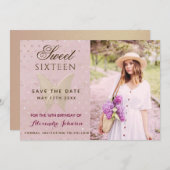 Save The Date Photo Sweet 16 anniversaire (Devant / Derrière)