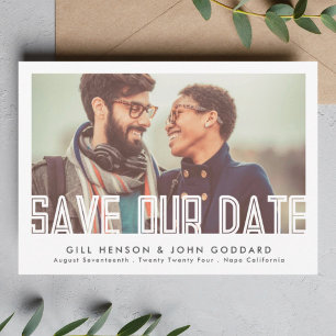 Save The Date Photo texte en gras modifiable moderne