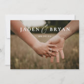 Save The Date Photo Trio moderne Enregistrer la date double face (Dos)