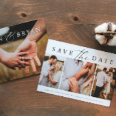 Save The Date Photo Trio moderne Enregistrer la date double face