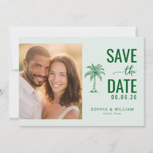 Save The Date Photo Tropical Vert Joyeux